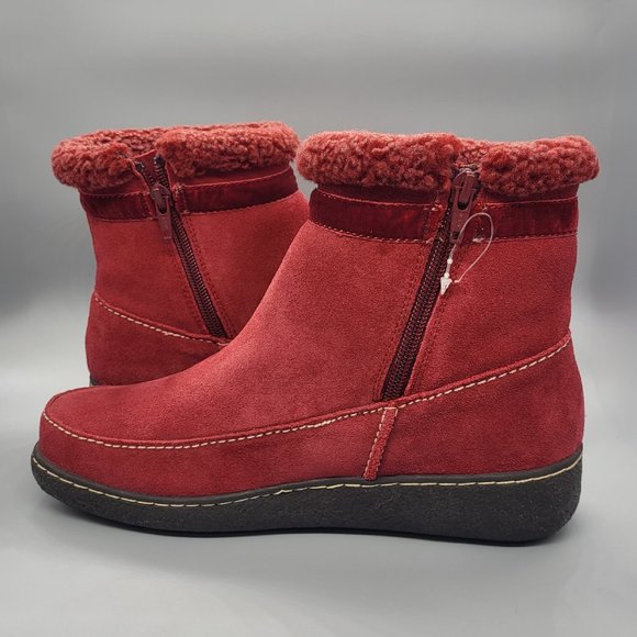 Land's End Suede Faux Fur Lined Booties - Picture 11 of 15